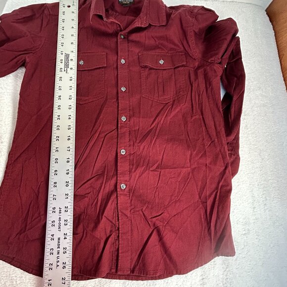 Marc Anthony Mens Red Wrinkle Resistant Stretch Button Up Shirt Medium Pockets - Picture 8 of 8